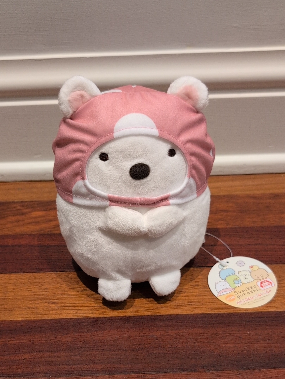 Sumikko Gurashi Shirokuma Polar Bear Plush Character In Mushroom Hood